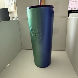Starbucks Blue/Teal Ombre Stainless Steel Tumbler 24 Fl Oz